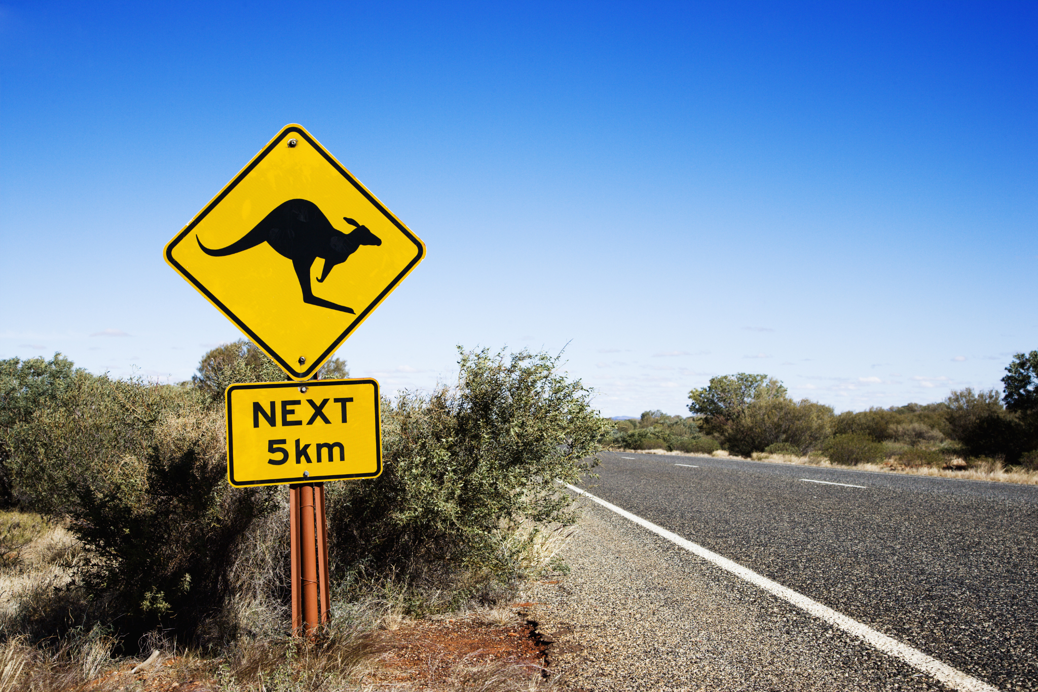 placa com canguru na australia